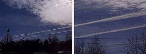 Contrails being formed