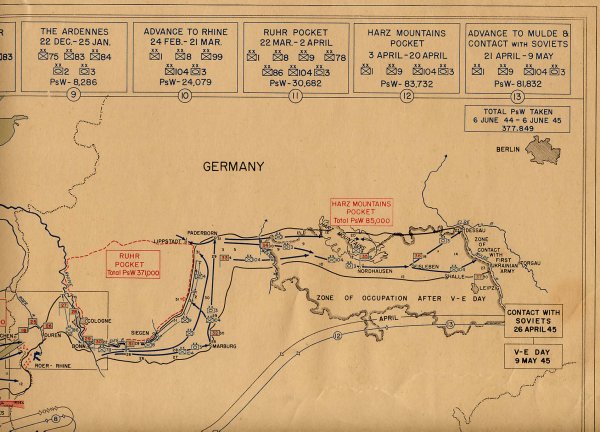 US Army Map of Harz Mountains in Germany